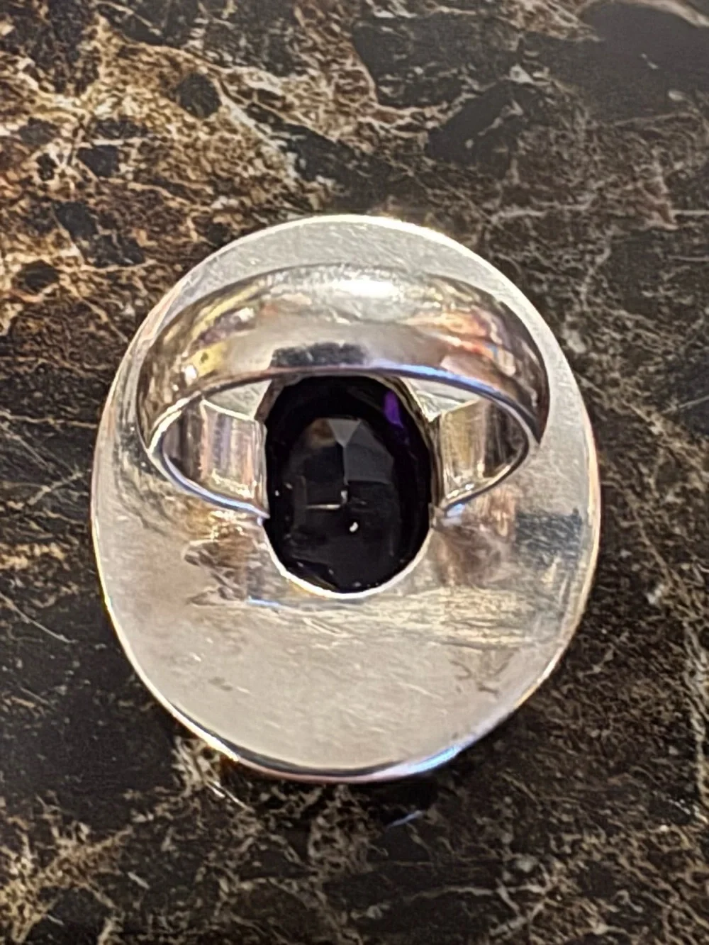 Chunky Amethyst Sterling Silver ring size 7.5